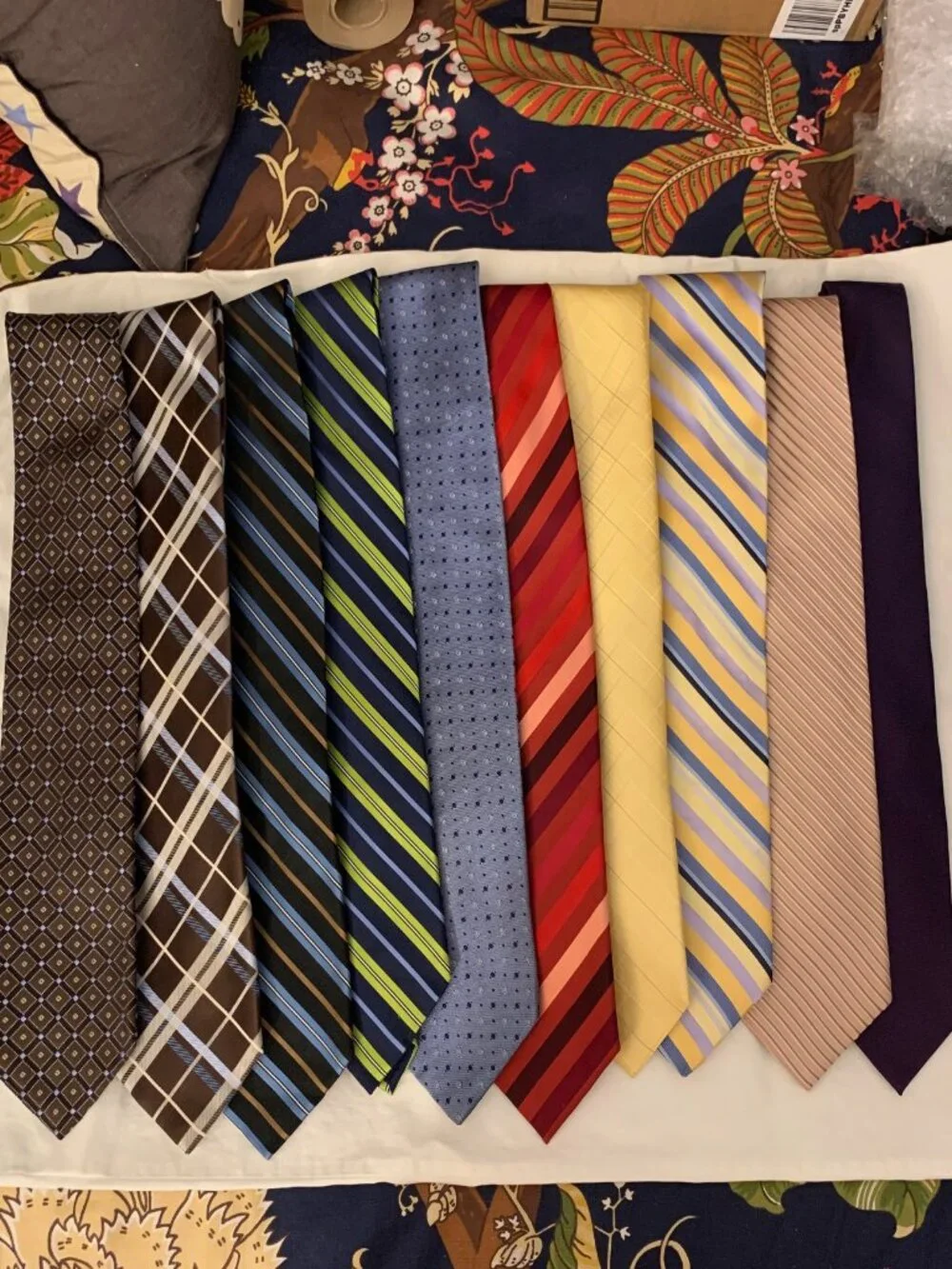 Bulk set of 10 men's ties, multiple brands and colors